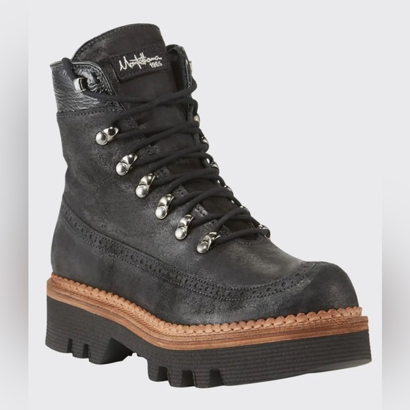 Montelliana Shoes - Montelliana Black Leather Lace Up Boots Size 8.5